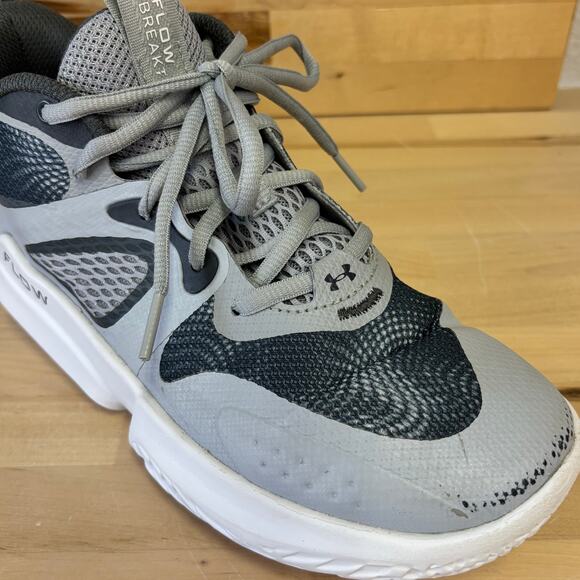 UnderArmour FLOW Breakthru Mod Gray White Basketball Shoes W8 - Picture 2 of 9